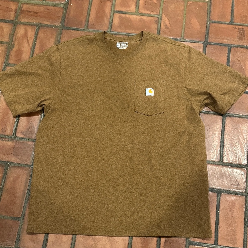 Carhartt Shirt Mens Brown Loose Fit Pocket Workwear Tradesman Durable Sz 2X - Picture 2 of 6